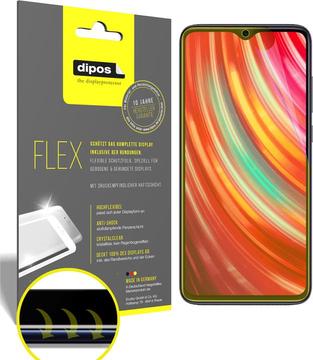 Produktbild Dipos Displayschutzfolie Full-Cover 3D (3 Stück, Xiaomi Redmi Note 8)