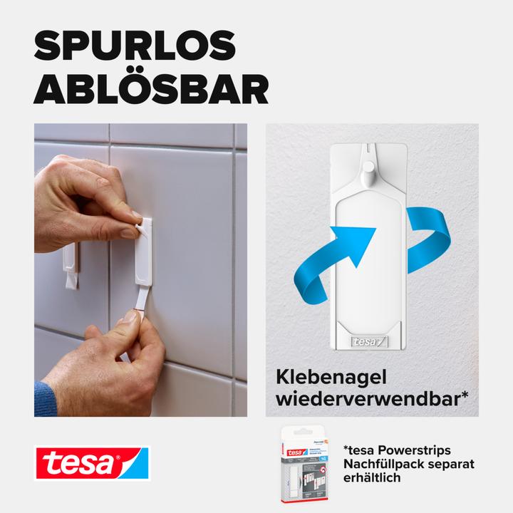 Actual product image tesa Adhesive nail for tiles & metal, 3kg holding power, can be removed without a trace & reused, 4 nails
