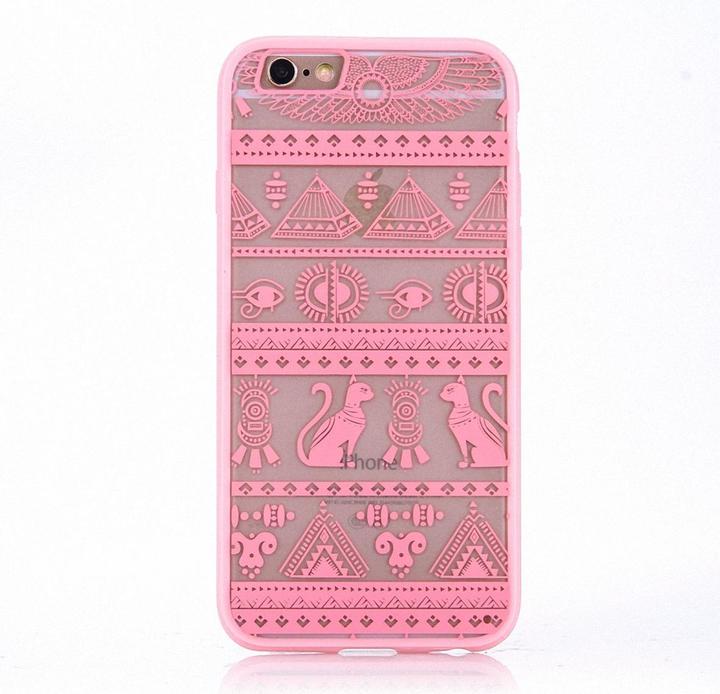 Produktbild König Design Apple iPhone SE 2020 Handy Hülle Mandala Case Cover Ägyptische Zeichen Rosa Neu (Apple iPhone SE (2nd Gen))