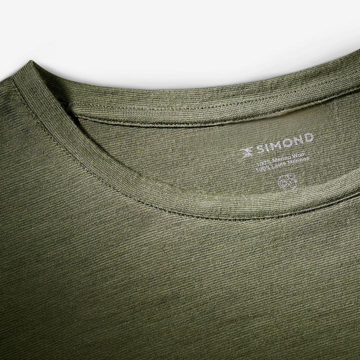 Image du produit Simond T-shirt manches courtes 100 % laine mérinos homme, Merino 100% kaki (XXL)