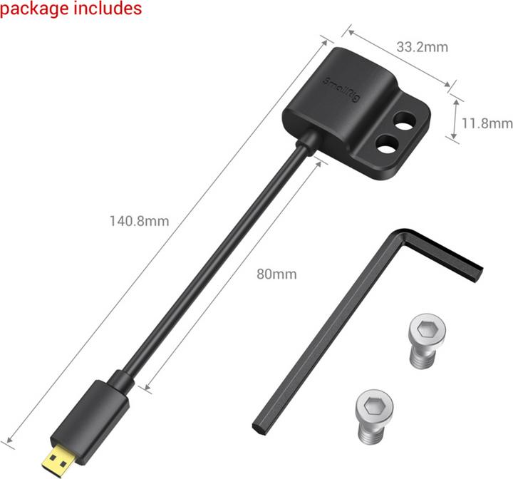 Immagine prodotto SmallRig Adattatore HDMI 4K ultra sottile Kabel (da D ad A) (Cavo)