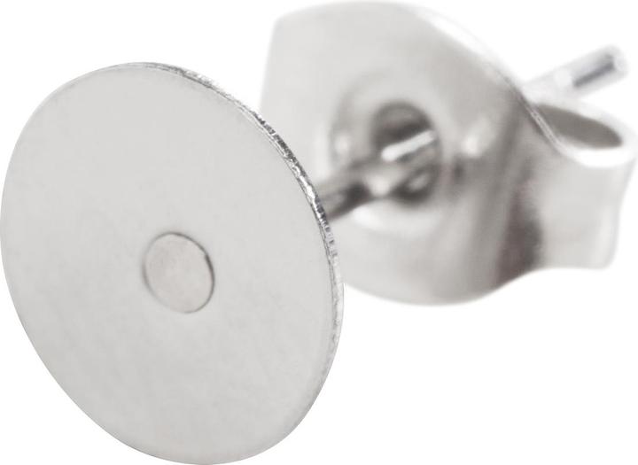 Actual product image Pracht Stainless steel ear studs, 6 mm plate, 10 pieces (Stainless steel)