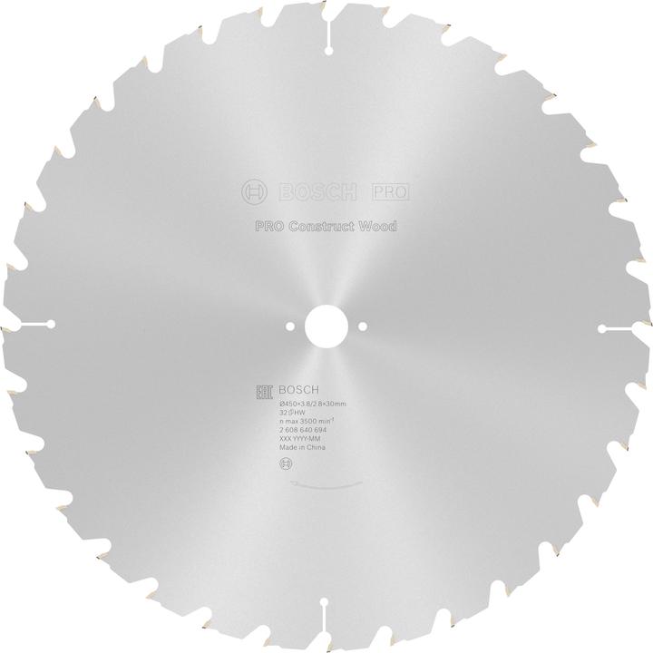Immagine prodotto Bosch Professional Zubehör Lama per sega circolare per legno PRO Construct, 450 x 3,8 x 30 mm
