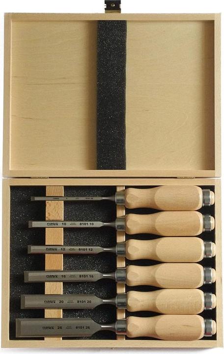 Productafbeelding Narex Beitelset met houten handvatten in houten kist, 6 stuks (26 mm)