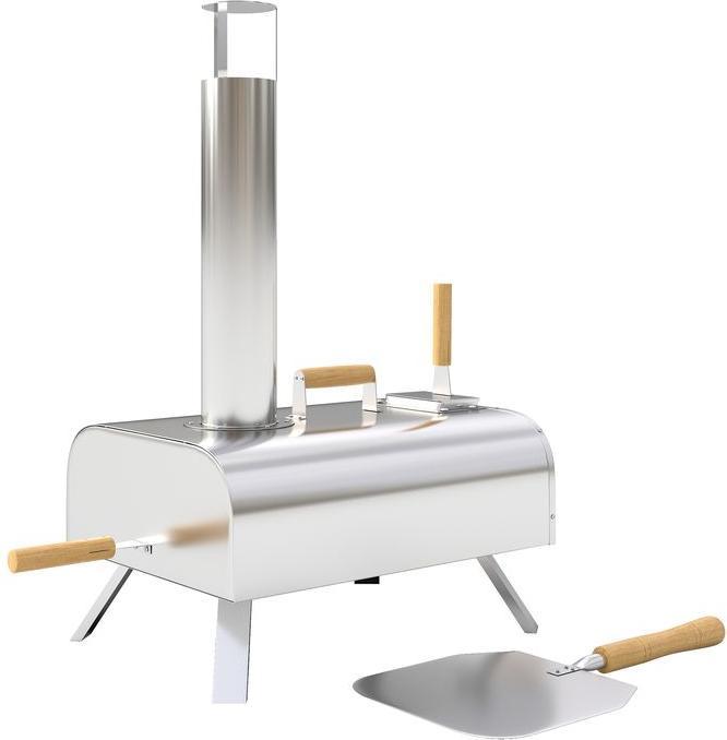 Actual product image Swisshandel24 Outdoor Pizzaofen Holzbefeuerter Pizza Ofen Edelstahl, Pizzastein (Pizza oven wood)