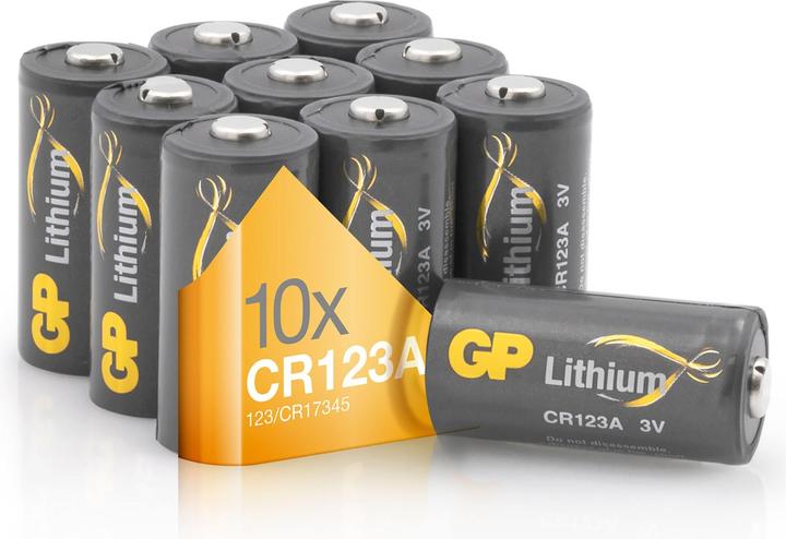 Image du produit GP Batteries Photo Battery Piles au lithium CR123A (10 pcs, CR123A, 1400 mAh)