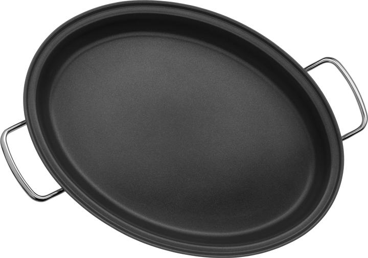 Produktbild WMF Fischpfanne oval Schmorpfanne 38cm Deckel Induktion Edelstahl beschichtet (26 cm, Bratpfanne, Edelstahl)