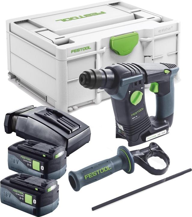 Immagine prodotto Festool Trapano a percussione a batteria BHC 18-Basic 18 V 1,8 J SDS Plus Brushless + 2x batterie (Batteria ricaricabile)