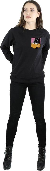 Produktbild Looney Tunes Daffy Duck Face Faux Pocket Sweatshirt (S)