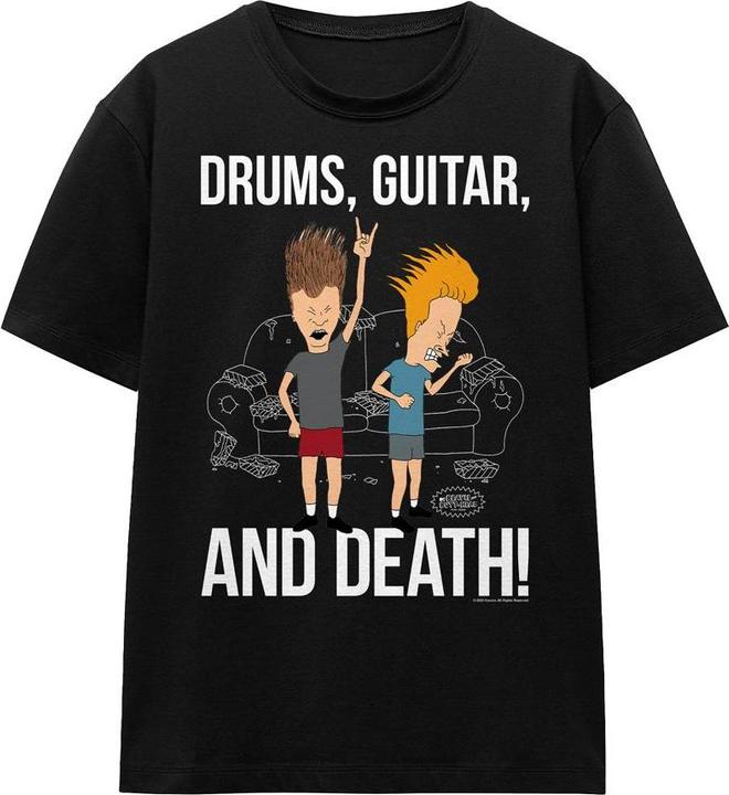 Actual product image Universal Textiles Unisex Adult Drums Guitar & Death T-Shirt (XXL)