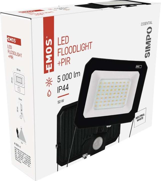 Image du produit Emos Réflecteur LED SIMPO avec capteur de mouvement, 50 W, blanc neutre (5000 lm)