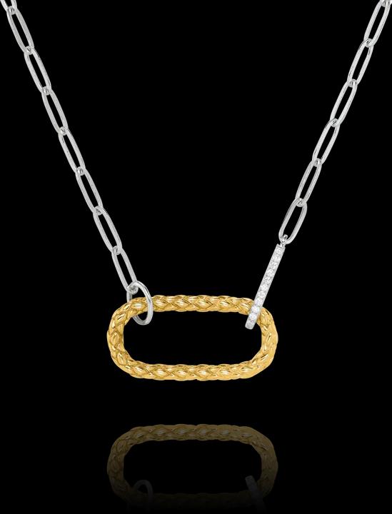 Image du produit Charles Garnier Collier en argent bicolore, oxyde de zirconium (Argent)