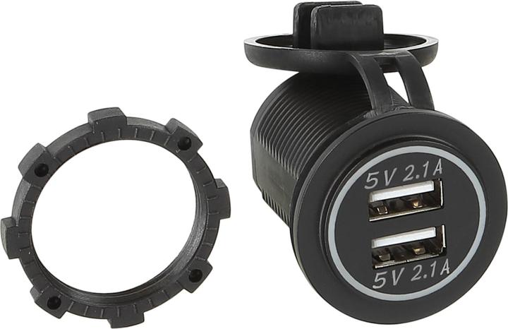 Actual product image ACV USB Charging Adapter 12/24V USB-A 2x5V 2.1A Install.