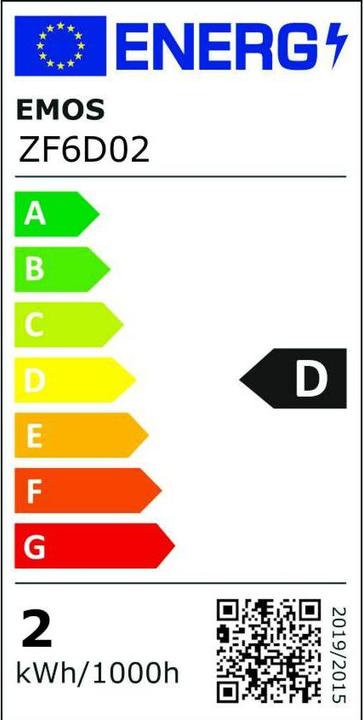 Label énergétique Emos Ampoule LED filament Mini Globe / E27 / 1,8 W (25 W) / 250 lm / Blanc chaud (E27, 1.80 W, 250 lm, 1 x, D)