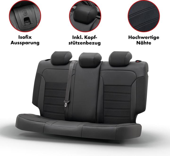 Image du produit Walser Housse de siège pour Dacia Duster (HS) 04/2010-01/2018, 1 housse de banquette arrière