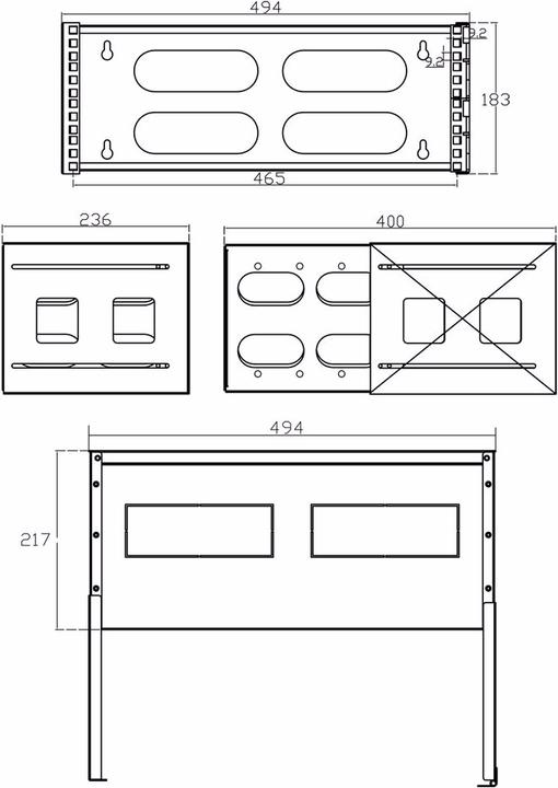 Actual product image InLine 19" rack for wall mounting