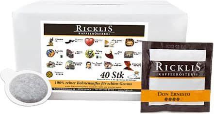 RickliS Kaffeerösterei Assortierter Mix (40 x Porta.)