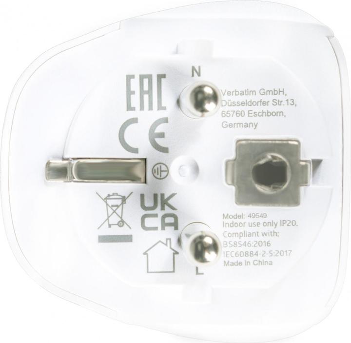 Actual product image Verbatim Travel Plug 'World to Europe