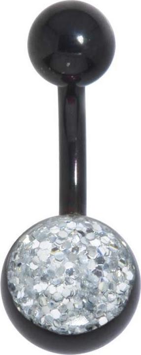 Bijouteria Bauchpiercing (PVD Beschichtung (schwarz), Chirurgenstahl 316L, Epoxiharz)