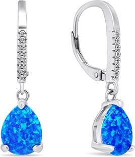 Brilio Silver - Decent silver earrings with synthetic opals EA652WB (Synthetische Steine)
