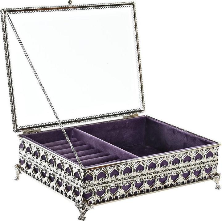 DKD Home Decor Jewelry box Crystal Metal (24 x 18 x 7 cm)