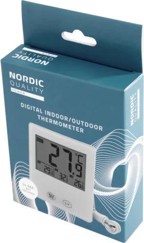 Image du produit Deltaco Thermomètre numérique d'intérieur et d'extérieur de qualité nordique avec capteur filaire