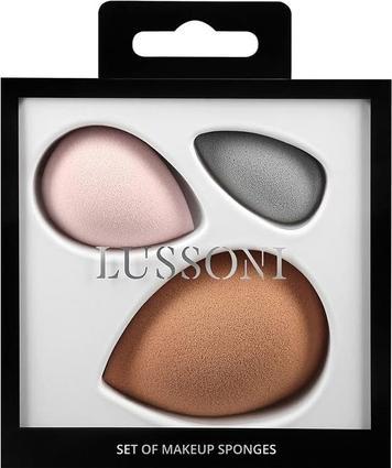 Image du produit Tools for Beauty T4B LUSSONI 3 Pcs Set d'Éponge de Maquillage, Éponges Blender, Couleur de Peau, Rose Et Gris