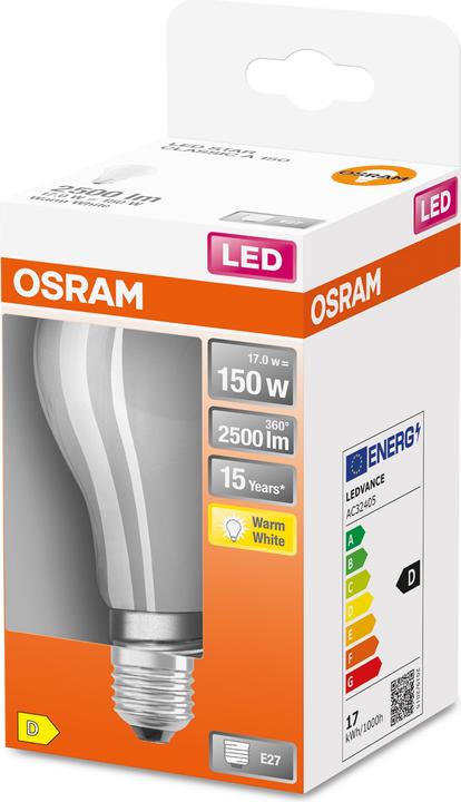 Produktbild Osram Led Retrofit Classic A (E27, 17 W, 2500 lm, 1 x, G)