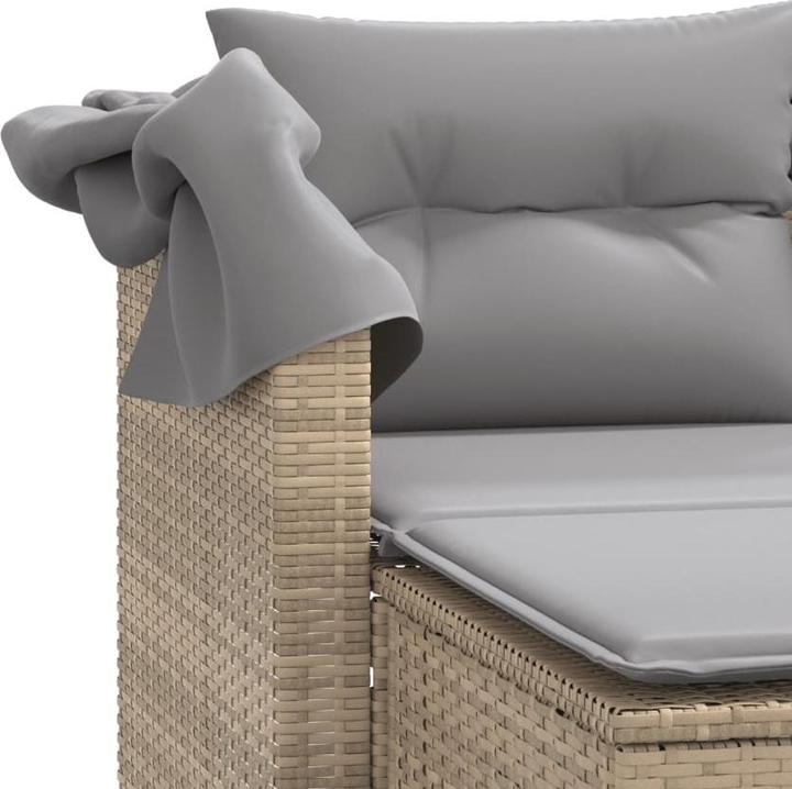 Image du produit VidaXL Canapé de jardin 2 places avec toit et poufs
