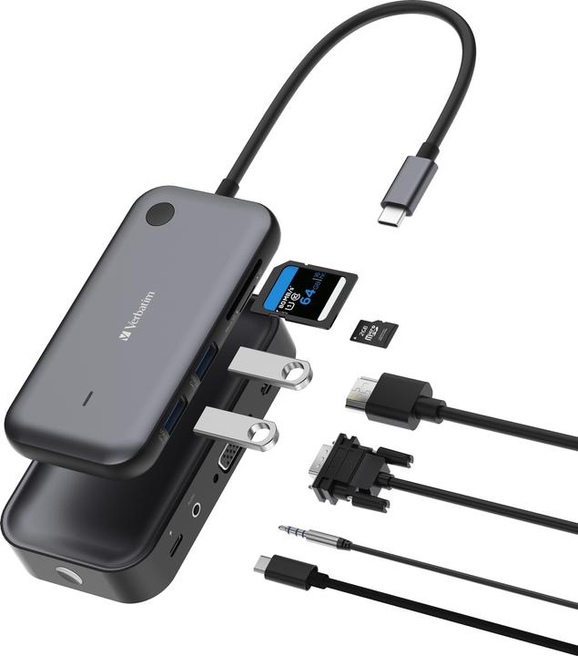 Image du produit Verbatim Adaptateur d'affichage sans fil USB-C 1080P avec concentrateur WDA-01 (USB-C, 1 Ports)