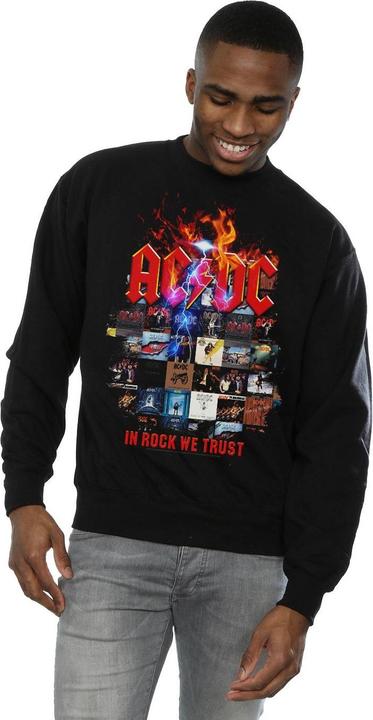 Actual product image AC/DC Mens In Rock We Trust Album Cover Cotton Sweatshirt (4XL)