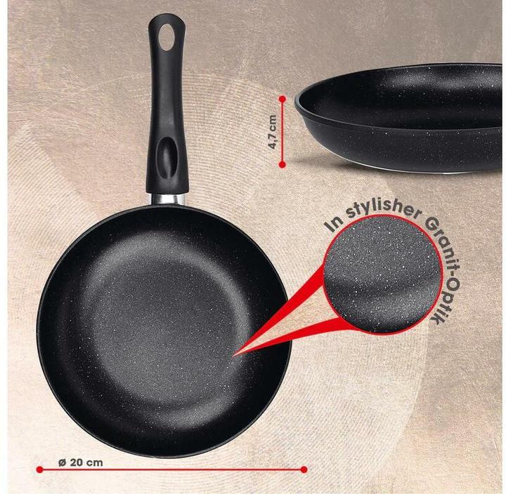 Immagine prodotto Bratmaxx Padella (20 cm, Padella per friggere, Acciaio al carbonio)