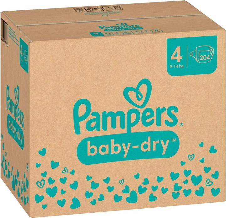 Produktbild Pampers Baby-Dry (Gr. 4, Monatsbox, 204 Stück)