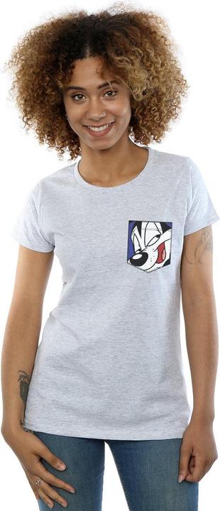 Produktbild Looney Tunes Pepe Le Pew Face Faux Pocket TShirt (XXL)