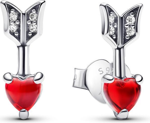 Immagine prodotto Pandora Orecchini a perno Freccia e Cuore in vetro di Murano (Argento 925)