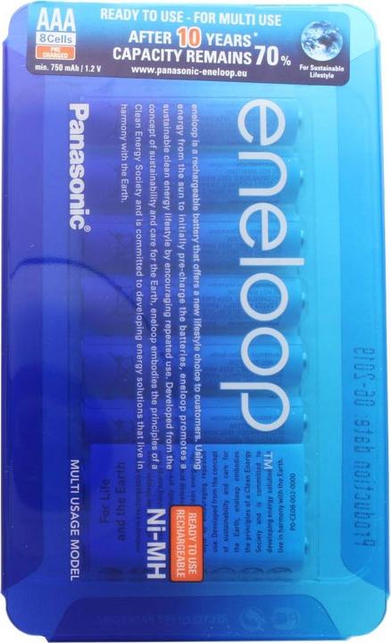 Image du produit Panasonic Batterie HR-4UTGB Case AAA Micro Pack de 8 piles avec 2x AccuCell Case bleu (8 pcs, AAA, 800 mAh)