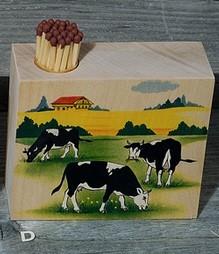 Produktbild Fischer Zündholzhalter Kühe, 3 schwarze Kühe