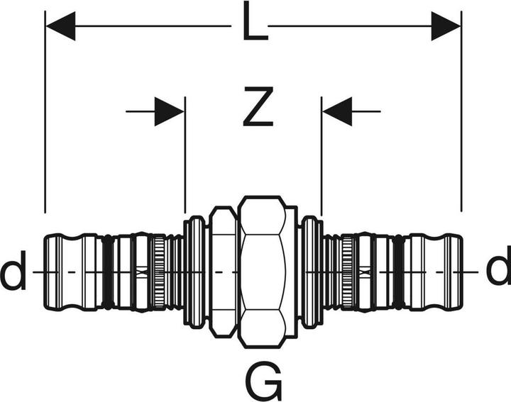 Produktbild Geberit Mepla Verschraubung (Rotguss) 26mm (Rohrverschraubung)