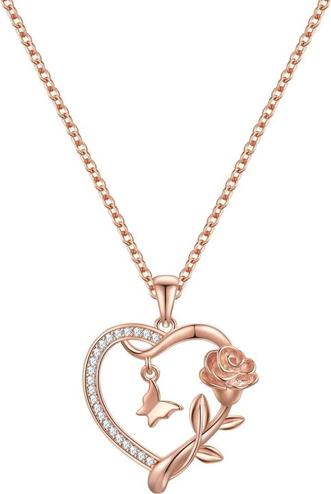 Immagine prodotto Rafaela Donata Collana da donna cuore/farfalla/rosa - 36634 (Argento)