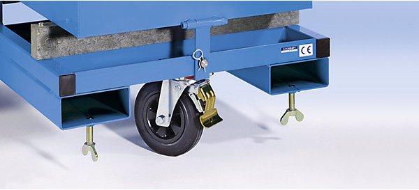 Immagine prodotto eurokraft pro Cassone ribaltabile per materiale sfuso con ruote in gomma piena, con entrate (400 l)