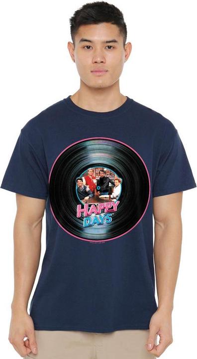 Actual product image Happy Days Mens On the Record T-Shirt (XL)