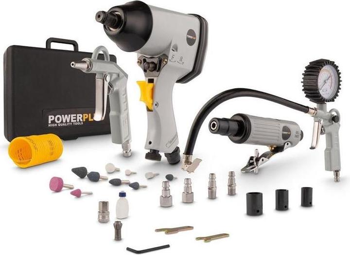 Immagine prodotto Powerplus POWAIR0021 Basisset pneumatico - 5 delig - Incl. moersleutel, mini-stift-slijptol, bandenoppomppis