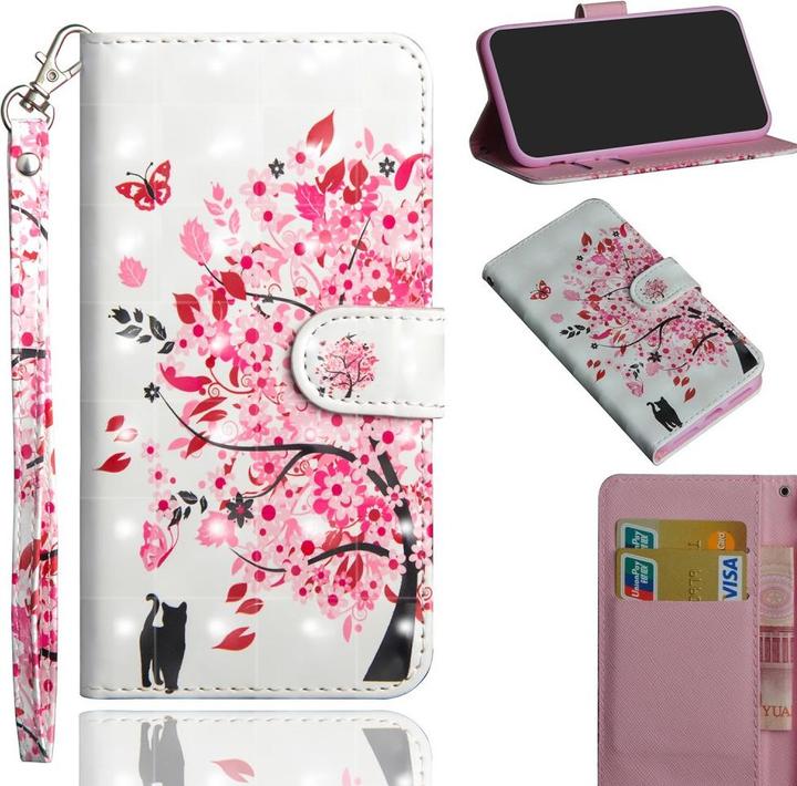 Produktbild Cover-Discount Google Pixel 5 - Etui Glitzer Effekt Baum rosa (Google Pixel 5)