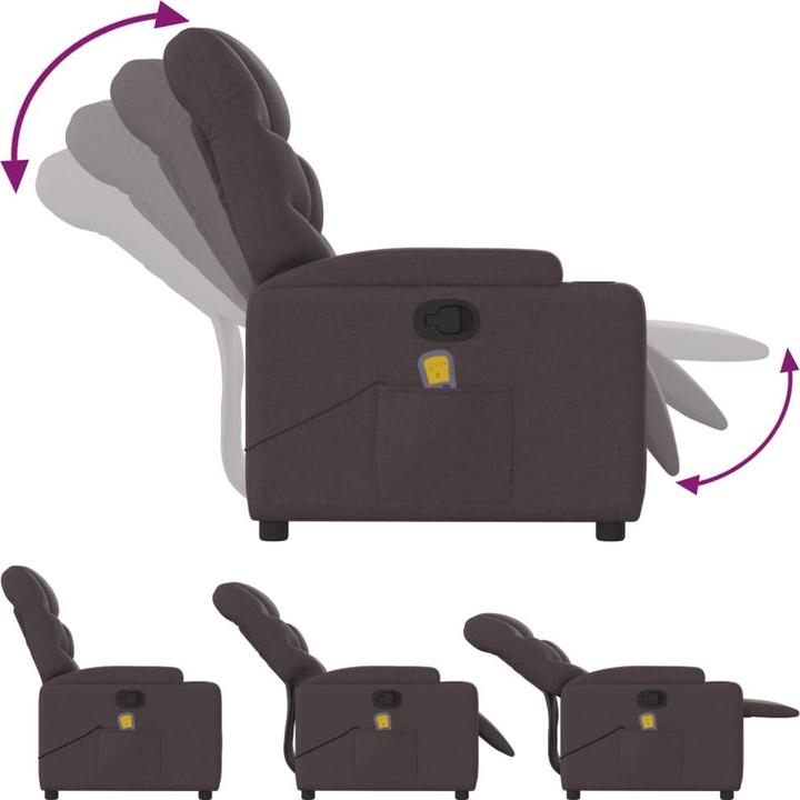 Produktbild VidaXL Massagesessel Dunkelbraun Stoff,Farbe: Dunkelbraun,Material