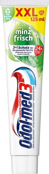 Odol med 3 Med 3, Zahnpasta, frische Minze, 125 ml (125 ml)