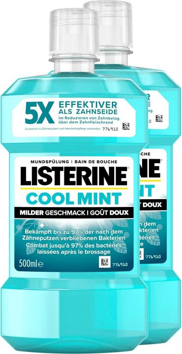 Listerine Mundspülung Cool Mint mild 2 x 500 ml (1000 ml, Mundspülung)