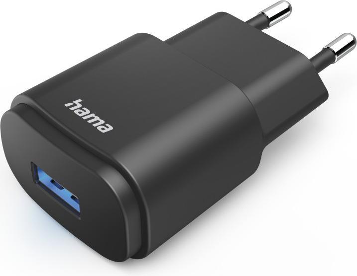 Produktbild Hama USB-Ladegerät, USB-A-Netzteil, Universaladapter, LED-Anzeige, 6 W, Schwarz (6 W)