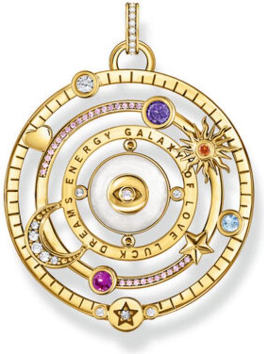 Image du produit Thomas Sabo Pendentif demi-sphère avec oeil pierres multicolores doré (Argent 925, Émail/argent, Émail)