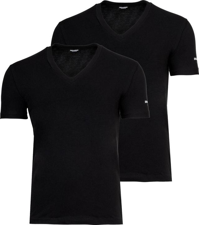 Dsquared2 T-Shirt Casual Bequem sitzend TWIN PACK V-NECK T-SHIRT
