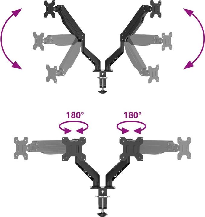 Actual product image VidaXL Double monitor arm for max 27 inch VESA 75/100 mm 20 kg (27")